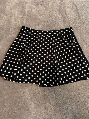 Girls Black Polka Dot Skater Skirt